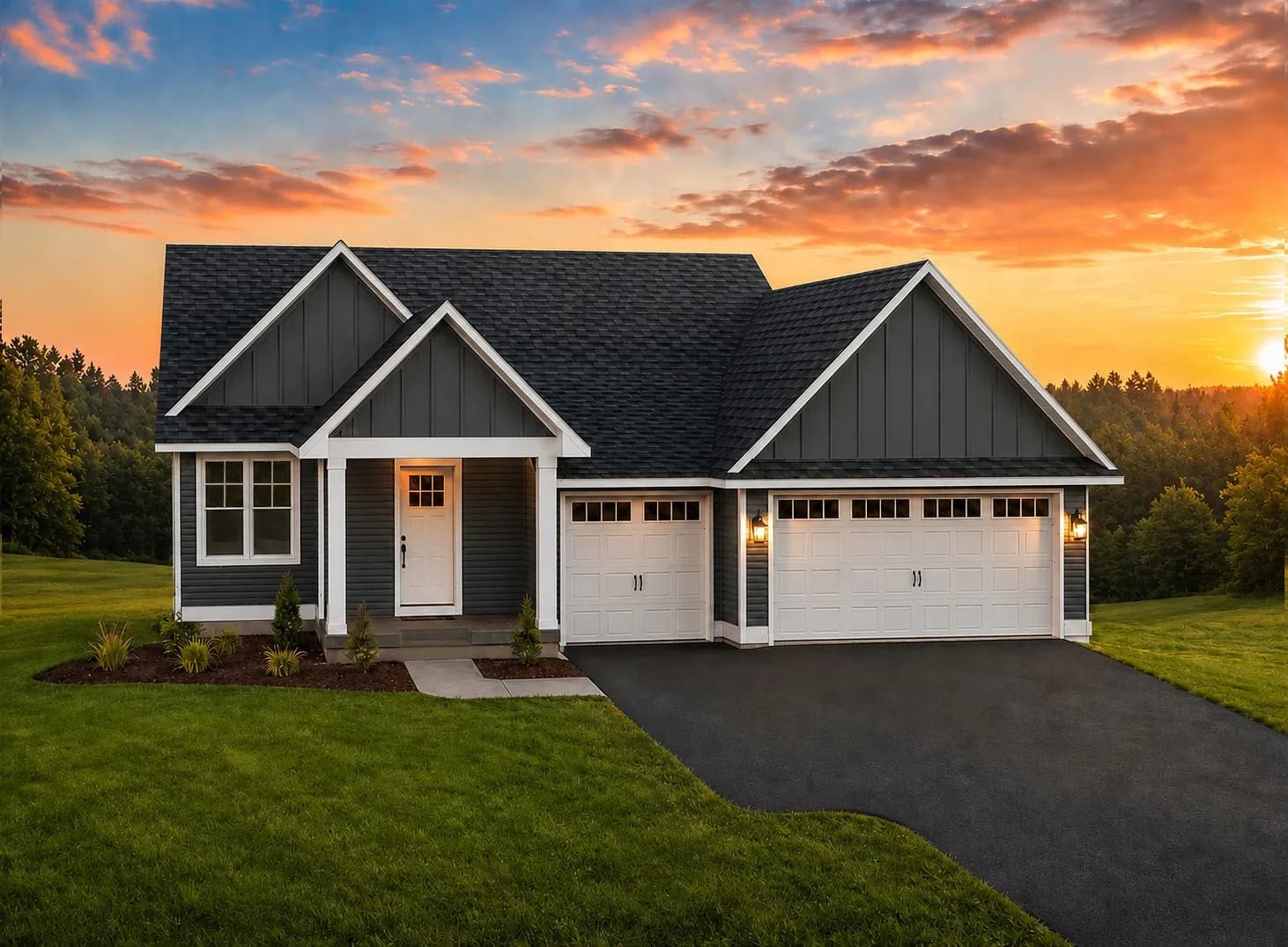 The Bjorn custom home render in Buffalo, MN — modern farmhouse exterior by Nordic Homes